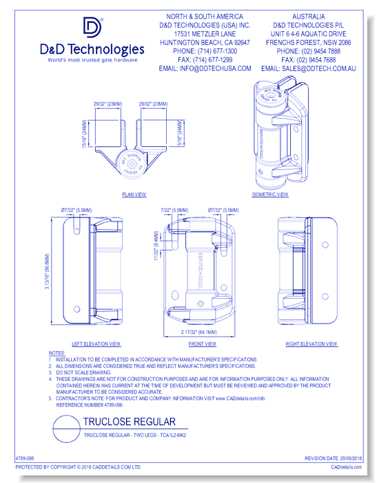 TruClose Regular - Two Legs - TCA1L2-MK2