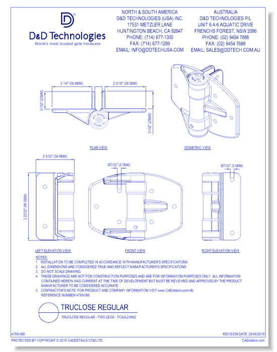 TruClose Regular - Two Legs - TCA3L2-MK2