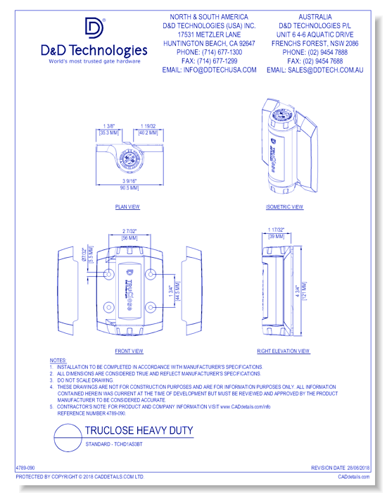 TruClose Heavy Duty - Standard - TCHD1AS3BT