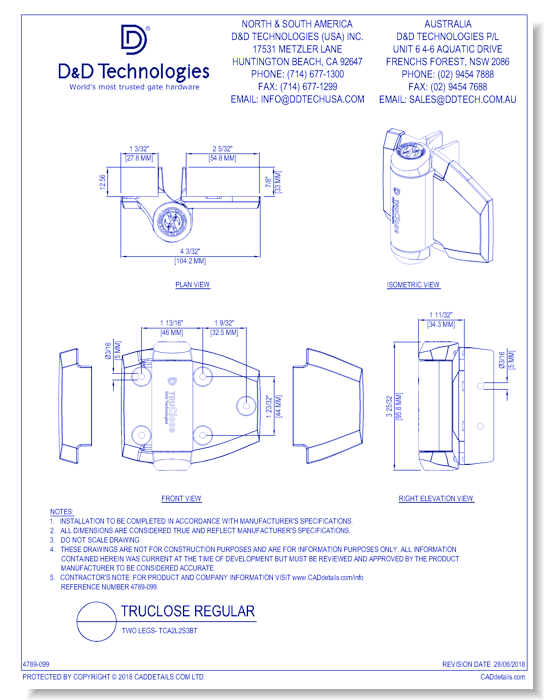 TruClose Regular - Two Legs- TCA2L2S3BT