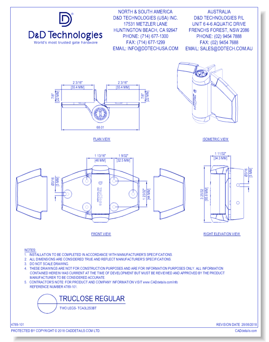 TruClose Regular - Two Legs- TCA3L2S3BT