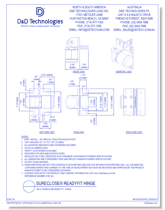 SM S: SureClose ReadyFit - Hinge