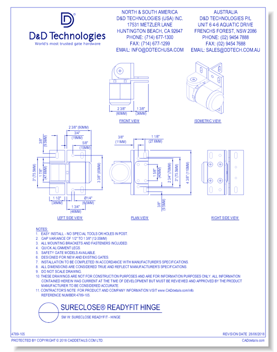 SM W: SureClose ReadyFit - Hinge