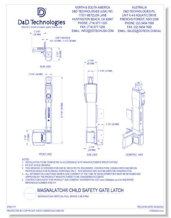 MagnaLatch®: Vertical Pull Series 3- ML3VPKA