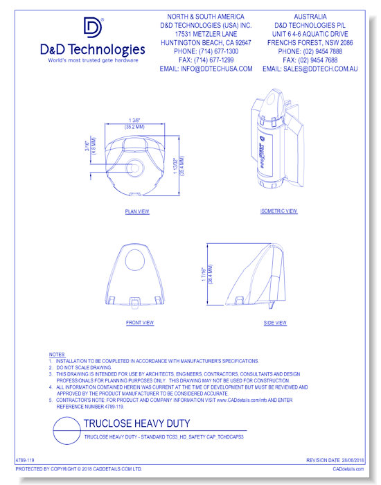 TruClose Heavy Duty - Standard TCS3_HD_Safety Cap_TCHDCAPS3