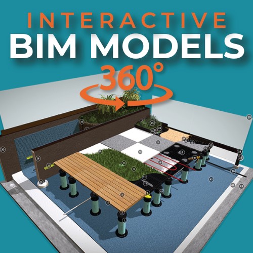 CAD Drawings Tile Tech Pavers New! Interactive 3D BIM Models