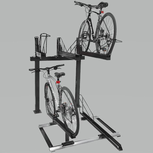 CAD Drawings BIM Models Urban Racks Bicycle Parking Systems Inc. Urban Double Stacker Rack: Narrow Aisle