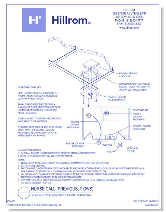 NC Rough In Details (Placement): Remote Locator Detail