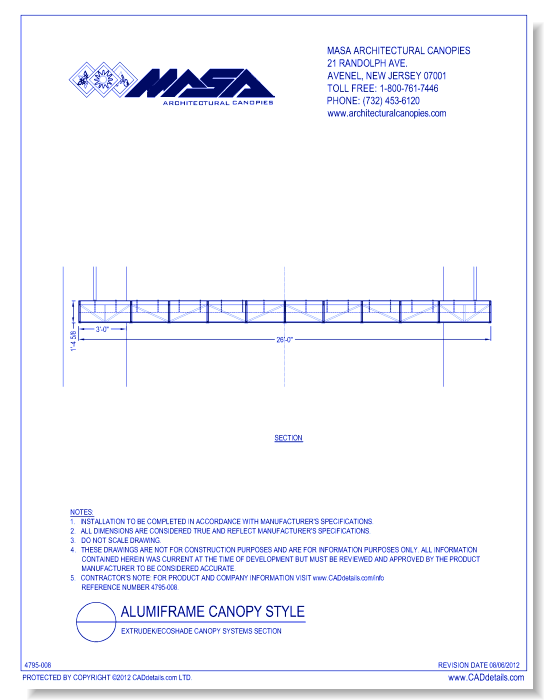 Alumiframe Canopy Systems Plan