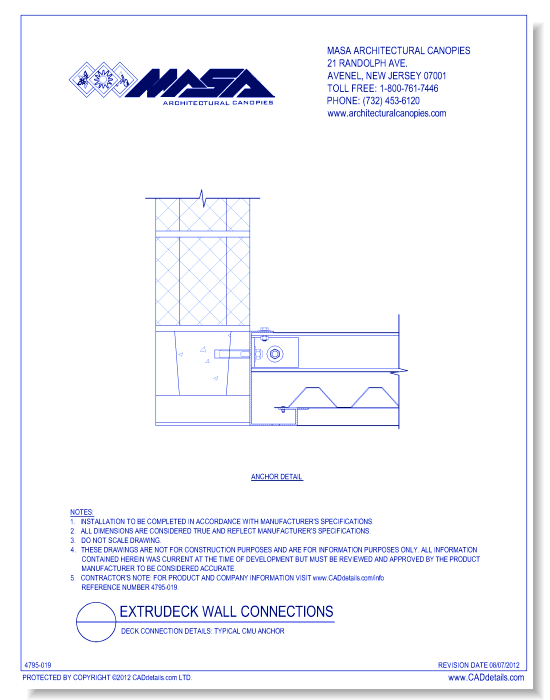 Deck Connection Details: Typical CMU Anchor