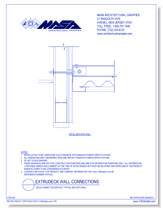 Deck Connection Details: Typical New EIFS Wall