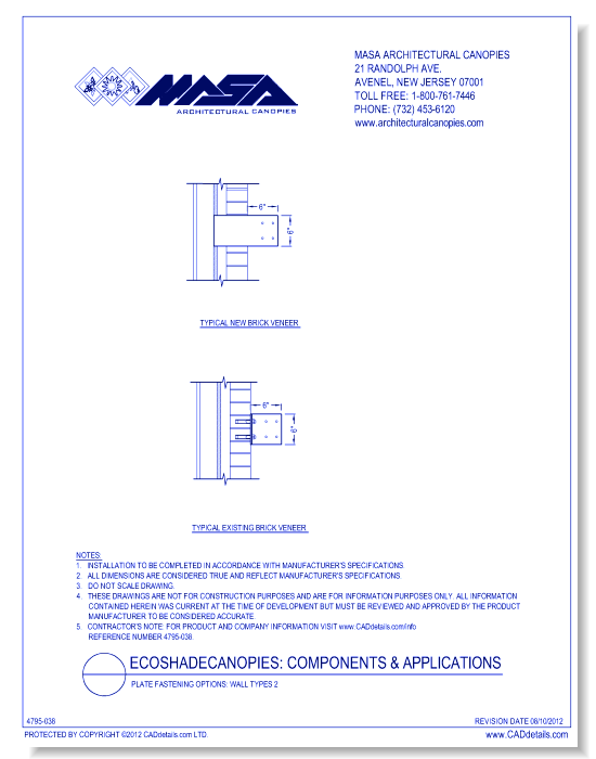 Plate Fastening Options, Wall Types: Brick Veneer - Typical New & Typical Existing