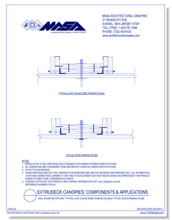 Wall Mounting Options: Typical Light Gauge Steel Framing (Plan) & Typical Wood Framing (Plan)
