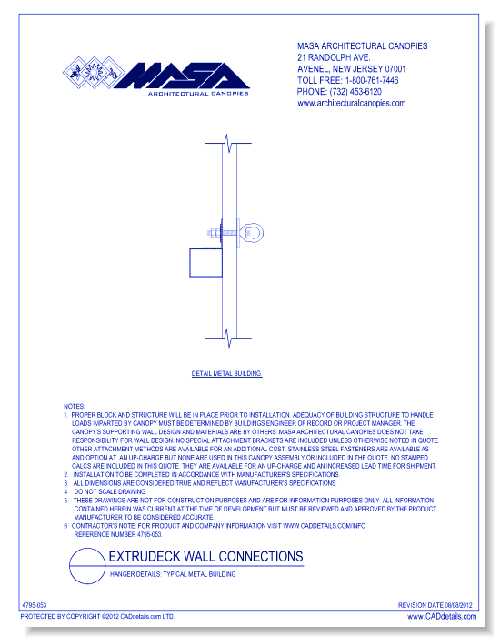 Hanger Connections: Typical Metal Building