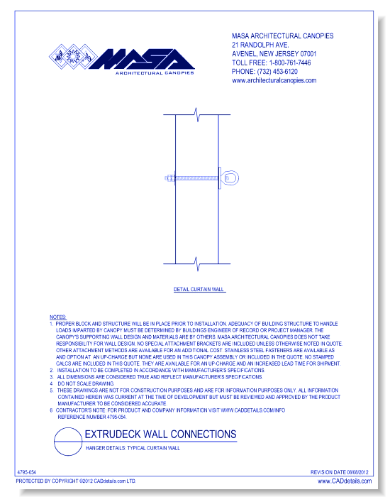 Hanger Connections: Typical Curtain Wall
