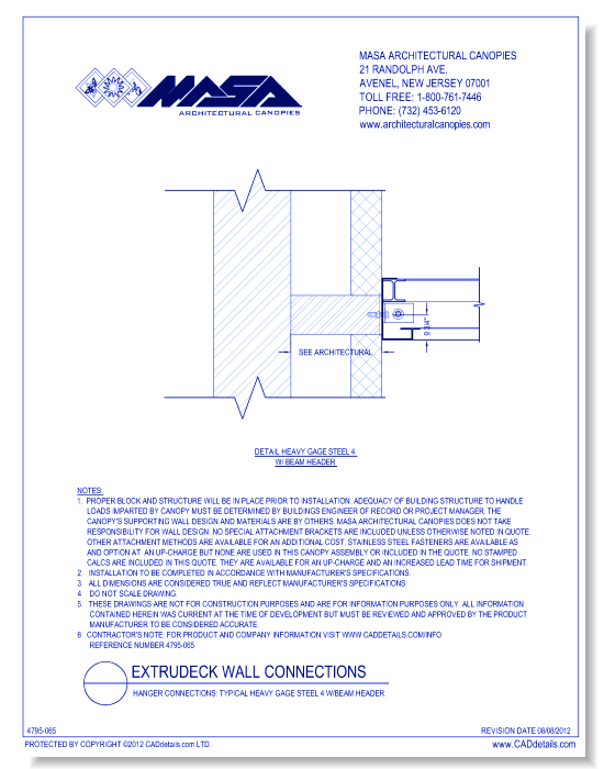 Hanger Connections: Typical Heavy Gage Steel 4 W/Beam Header