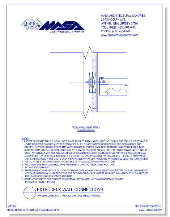 Hanger Connections: Typical Light Gage Steel Standard