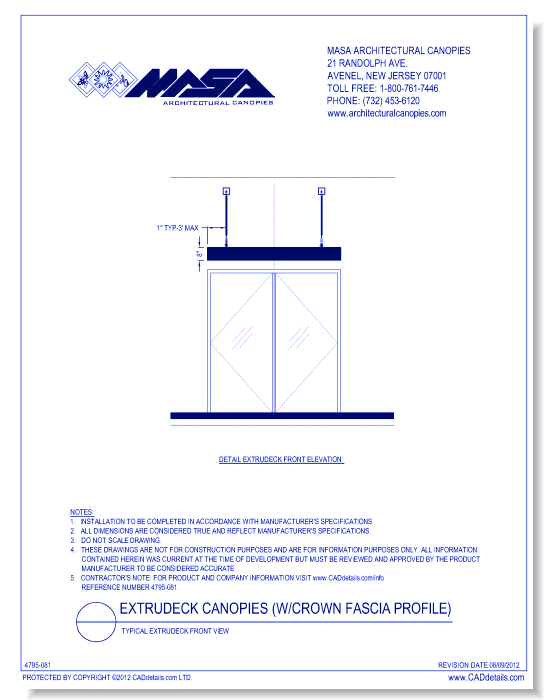 Typical Extrudeck Front Elevation