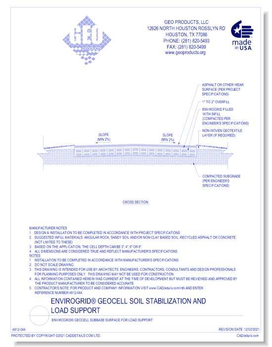 EnviroGrid® Geocell Subbase Surface for Load Support