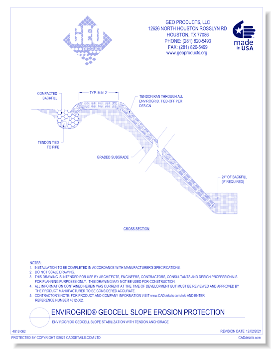 EnviroGrid® Geocell Slope Stabilization with Tendon Anchorage