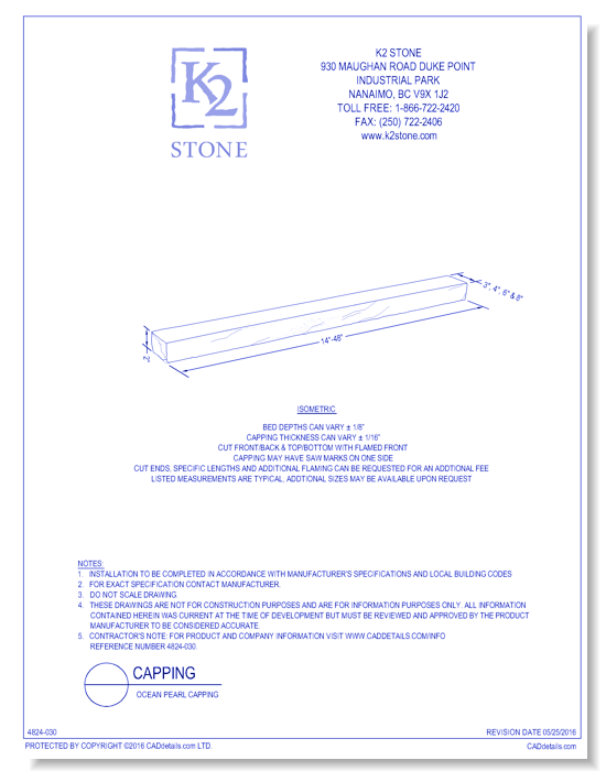 Stone Wall Capping: Ocean Pearl Capping