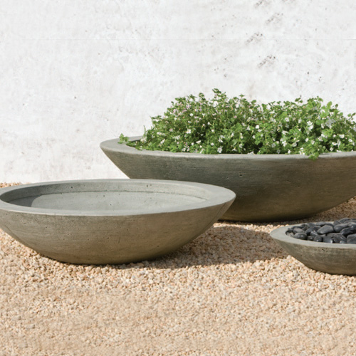 CAD Drawings Campania International Cast Stone Collection: Low Zen Bowl Cast Stone Planter