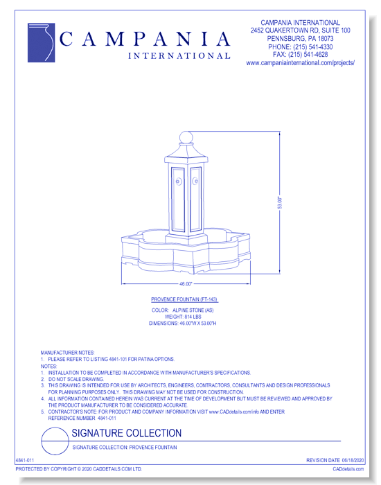 Signature Collection: Provence Fountain