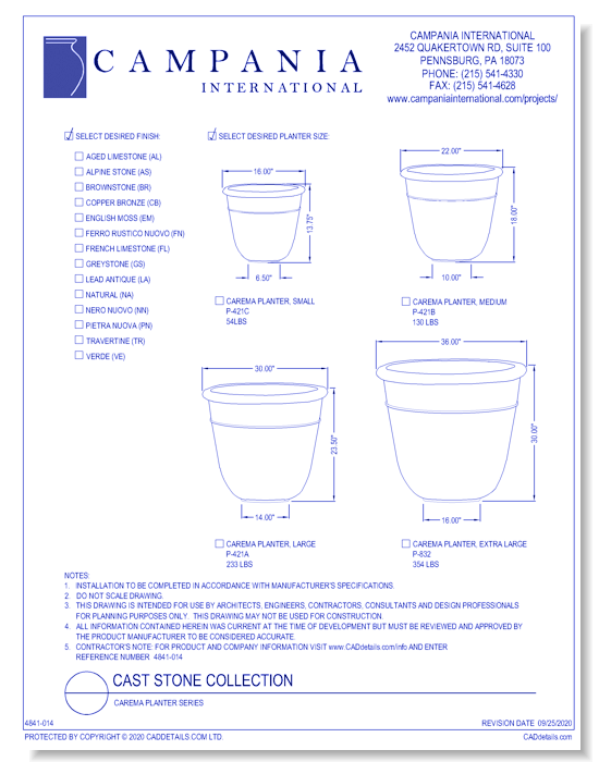 Cast Stone Collection: Carema Planter Series