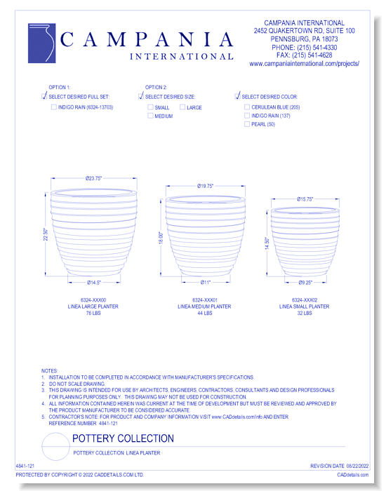 Pottery Collection: Linea Planter