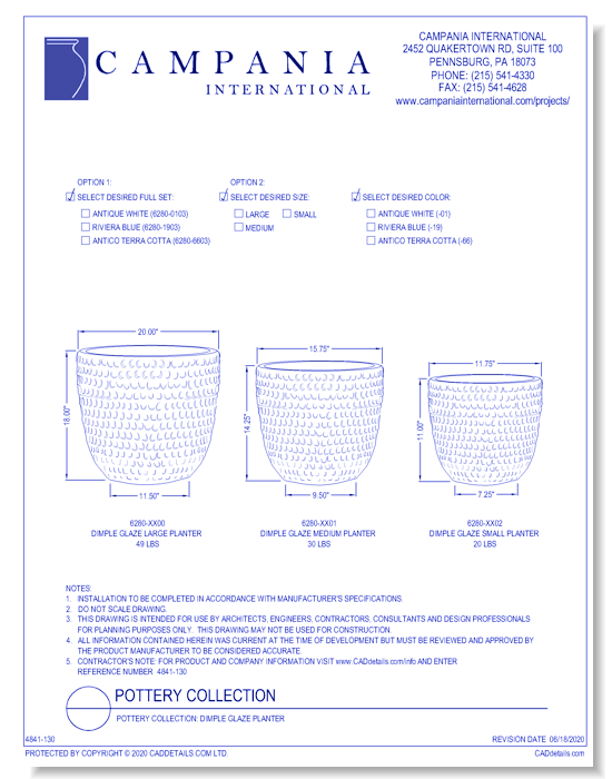 Pottery Collection: Dimple Glaze Planter