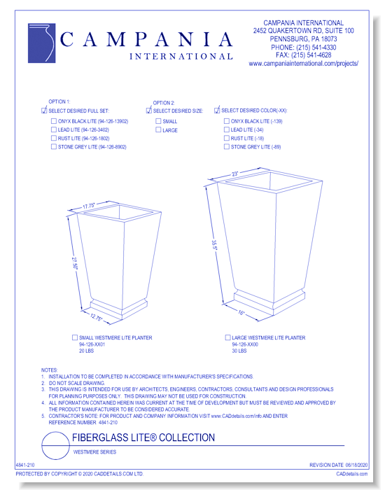 Westmere Lite Composite Planter