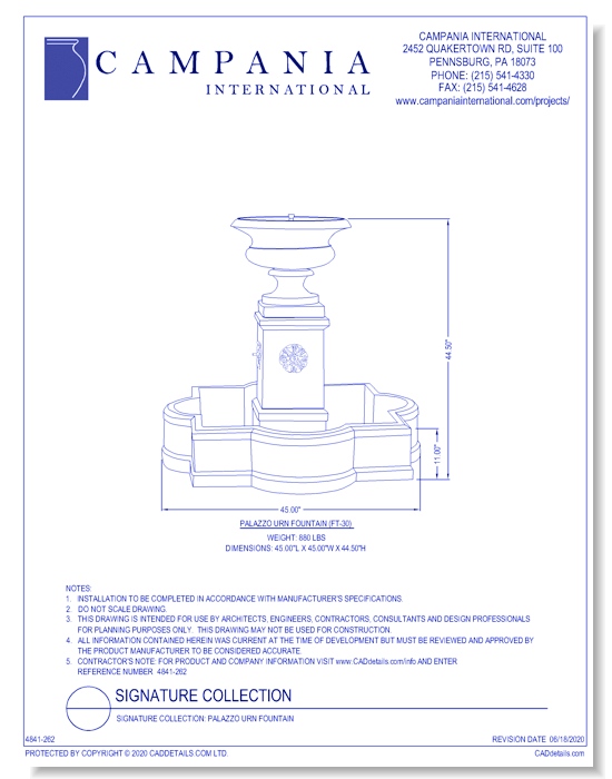 Signature Collection: Palazzo Urn Fountain