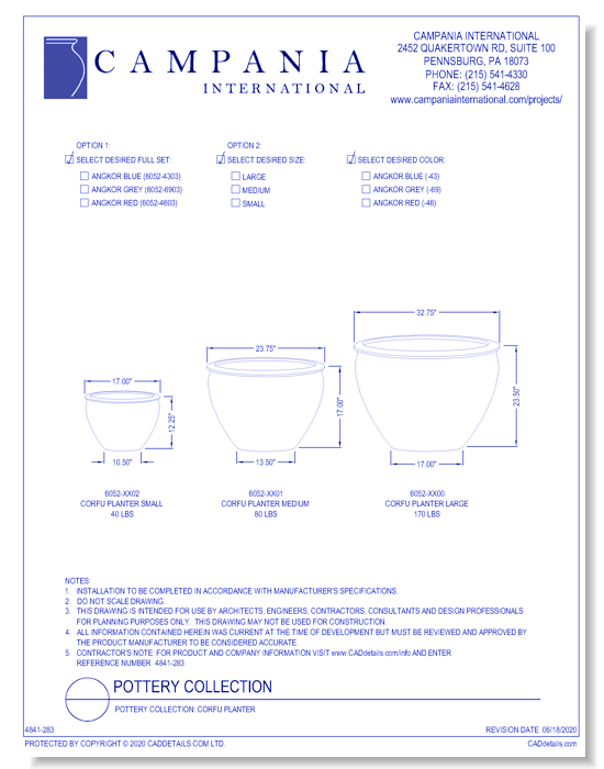 Pottery Collection: Corfu Planter