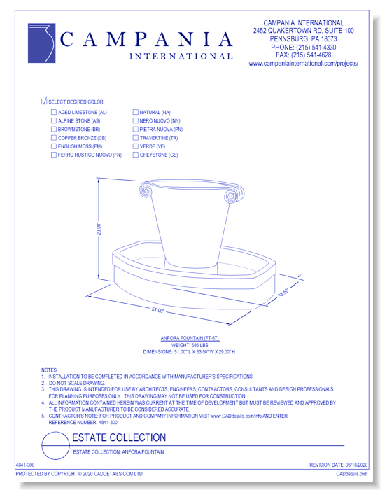 Estate Collection: Anfora Fountain