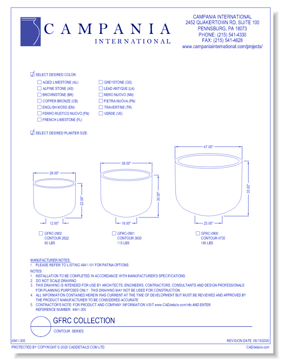 GFRC Collection: Contour GFRC Round Planters