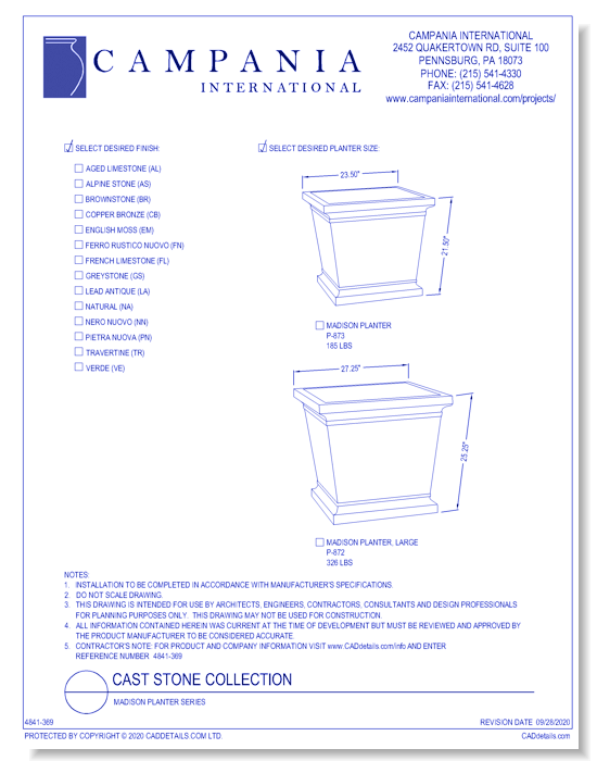 Cast Stone Collection: Madison Planter Series