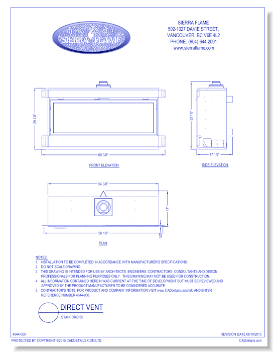 Direct Vent: Stanford 55