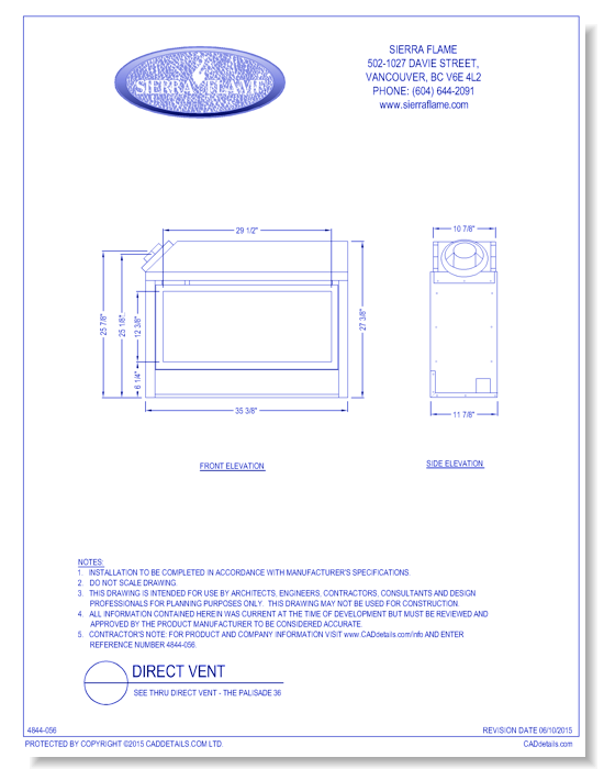 See-Thru Direct Vent: The Palisade 36