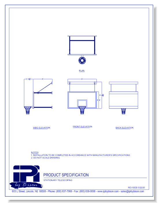 Wall Mount Basketball Backstops: Stationary Telescoping