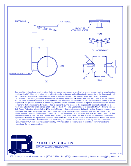 BA3180S: Baseline 180 Degree Breakaway (42" Board)