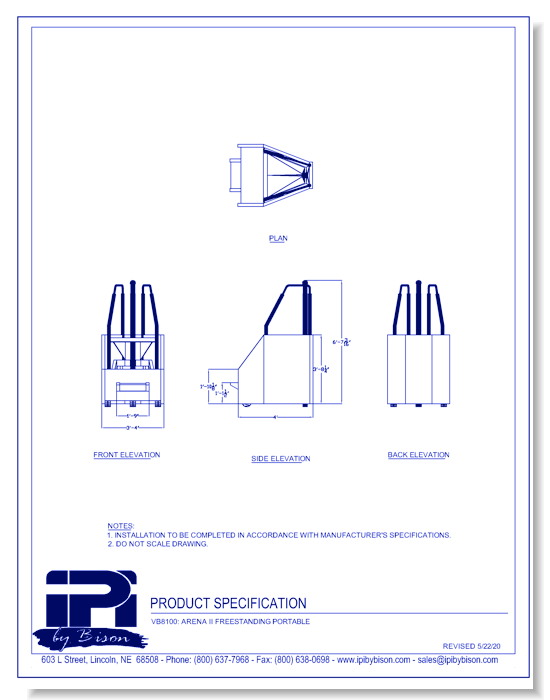 VB8100: Arena II Freestanding Portable