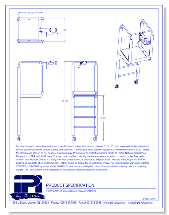 VB73A: Clamp-On Official's Platform