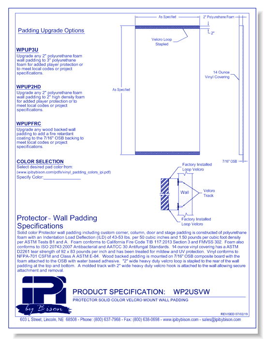 WP2USVW: Protector Solid Color Velcro Mount