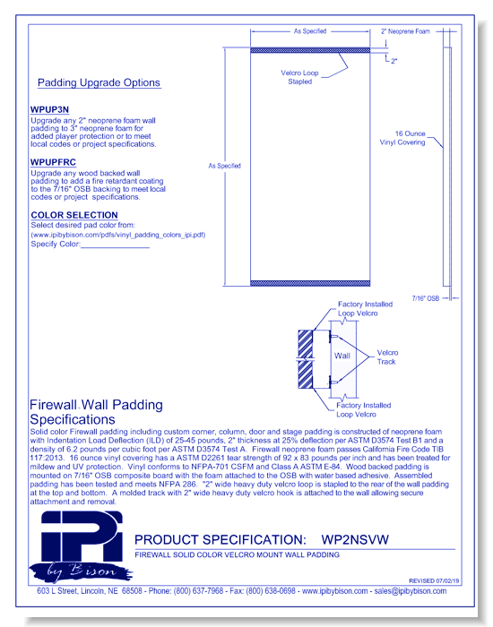 WP2NSVW: Firewall Solid Color Velcro Mount