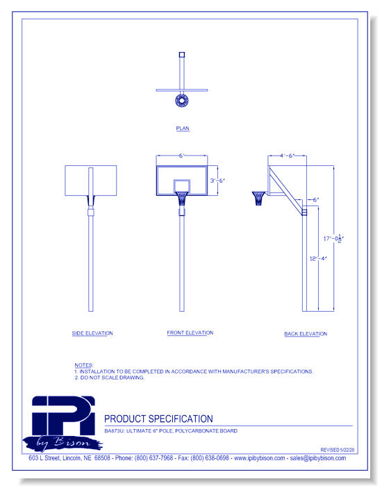 BA873U: Ultimate 6" Pole, Polycarbonate Board