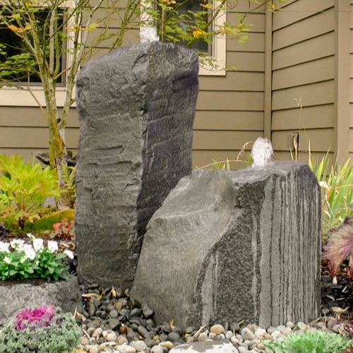 CAD Drawings Blue Thumb Cascade Double Fountain with Accent Planter