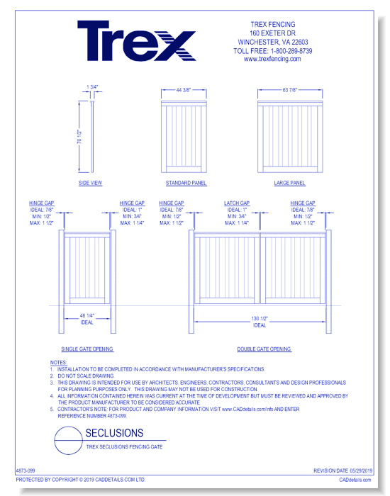 Trex Seclusions Fencing Gate