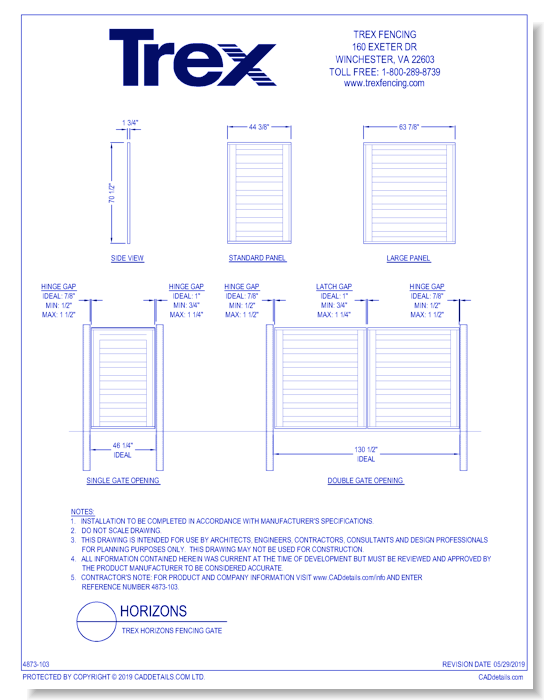 Trex Horizons Fencing Gate