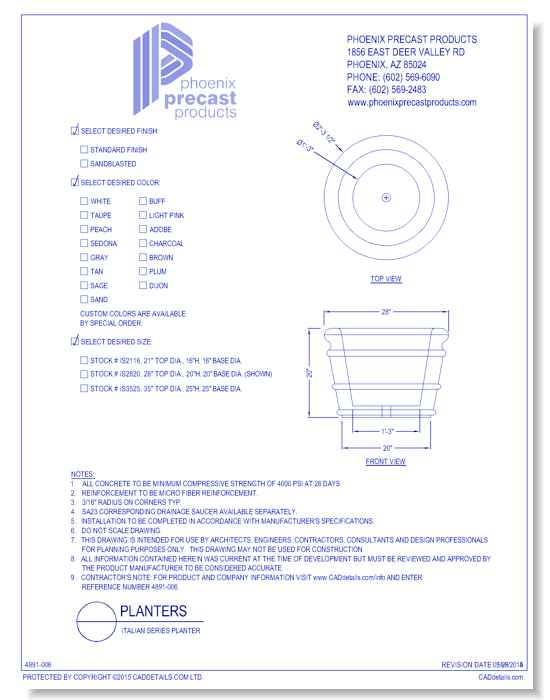 IS2116: Italian Series Planter