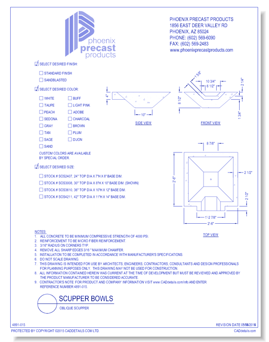 SOS3008: Oblique Scupper
